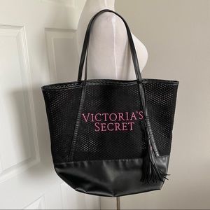Victoria’s Secret Black Mesh Beach Tote Bag